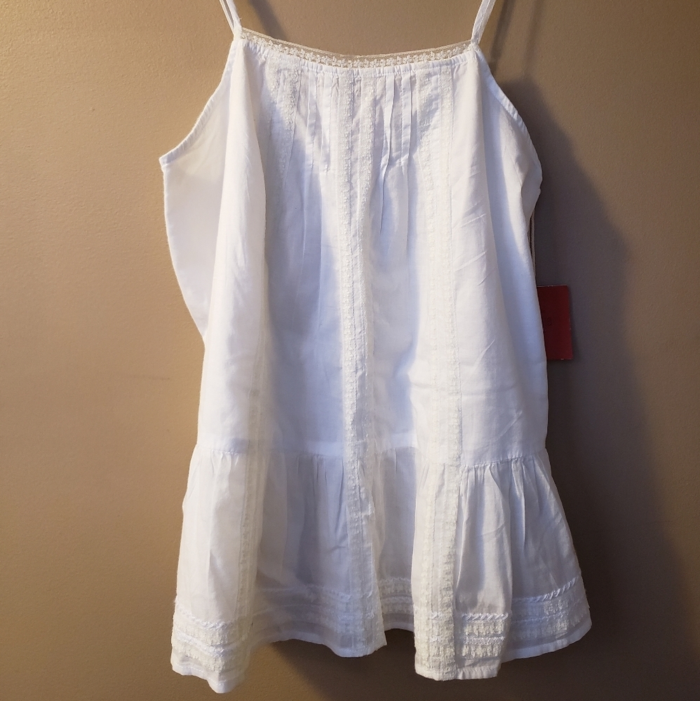 Fresh White Boho Skirted Tank Top
